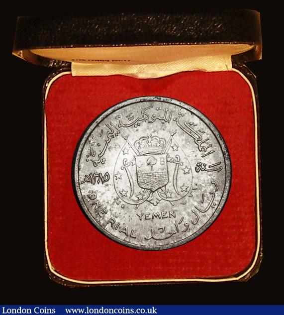 London Coins : A191 : Lot 681 : Yemen - Royalist Government Crown 1965 Sir Winston Churchill X#A1, Lustrous UNC with some toning in ...