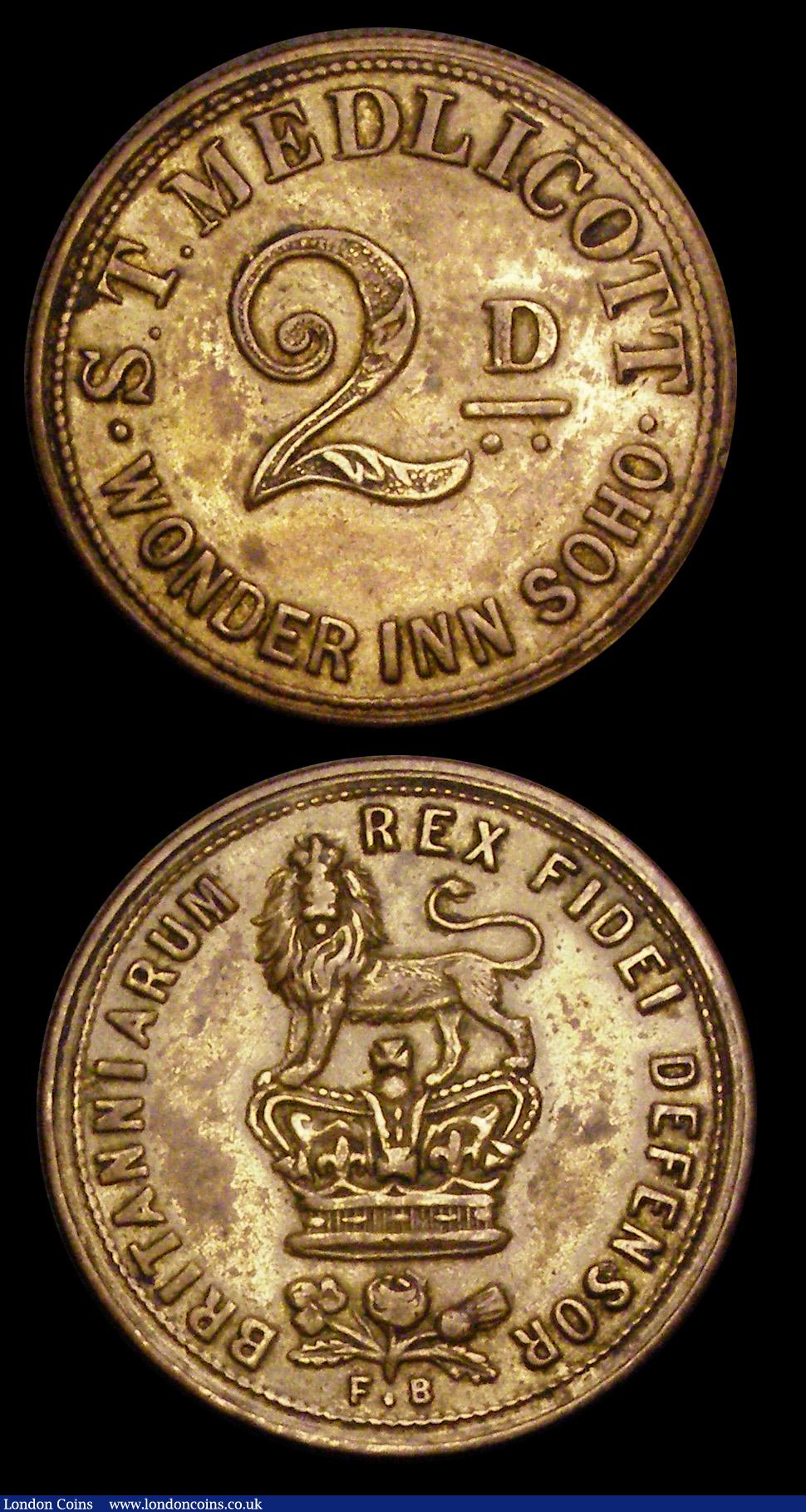 London Coins : A191 : Lot 687 : Evasion Halfpenny, undated Obverse: Bust left, ROMULUS, Reverse: Lyre, VIRTVS NVNQ DEFICIT ICXXX, W....