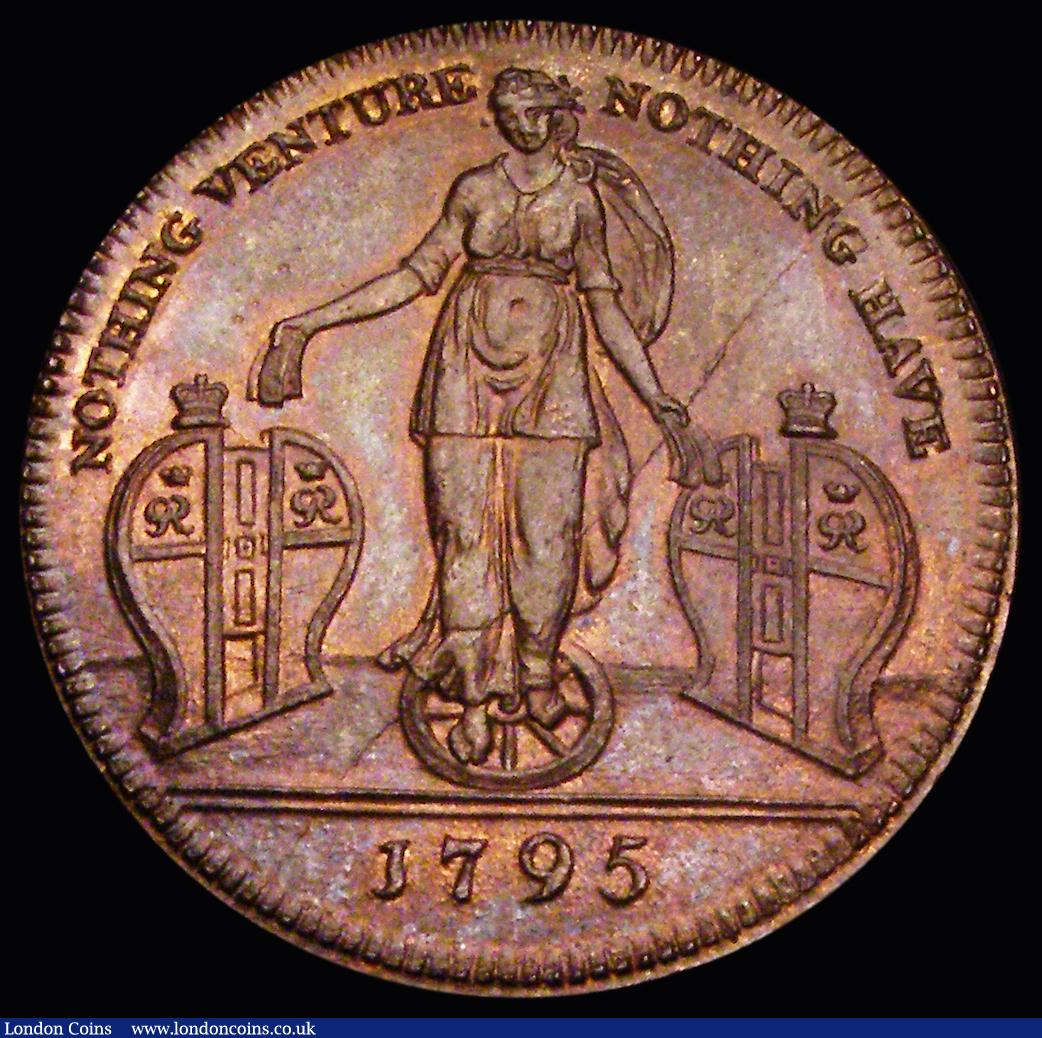 London Coins : A191 : Lot 710 : Halfpenny 1795 Richardson Goodluck & Co The Last Prize of &pound;30,000 Shared D&H Middlesex...