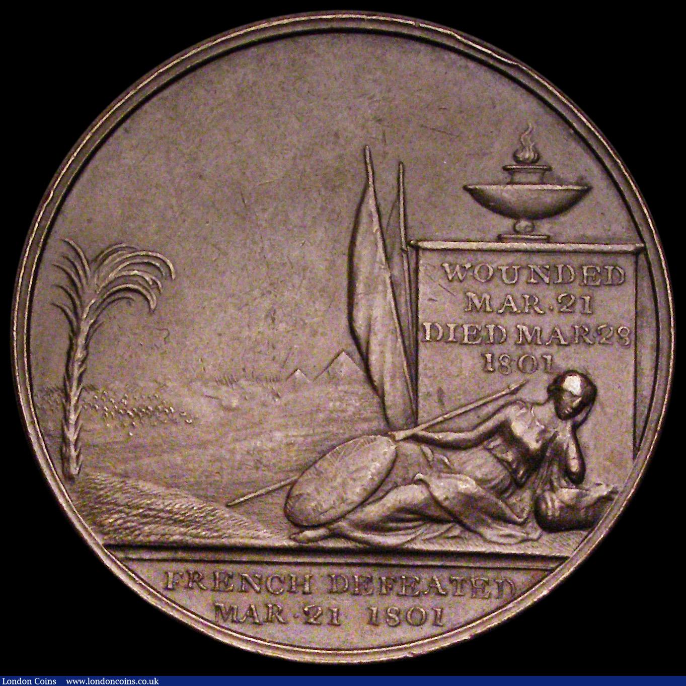 London Coins : A191 : Lot 759 : Death of Sir Ralph Abercromby 1801 40mm diameter in bronze, by J.G. Hancock, Obverse: Uniformed bust...