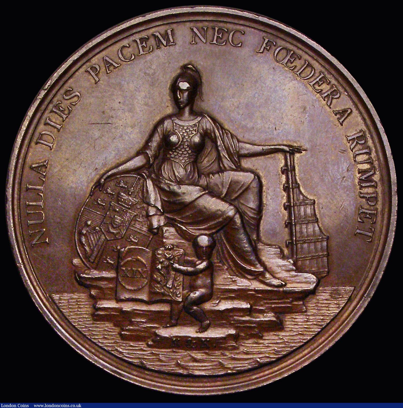 London Coins : A191 : Lot 761 : Union of Great Britain and Ireland 1801 copper 48mm George III facing right NATUS JUNII IV MDCCXXXVI...