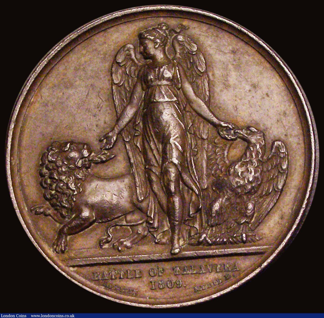 London Coins : A191 : Lot 764 : Battle of Talavera 1809 42mm copper right facing bust of The Duke of Wellington reverse Victory stan...