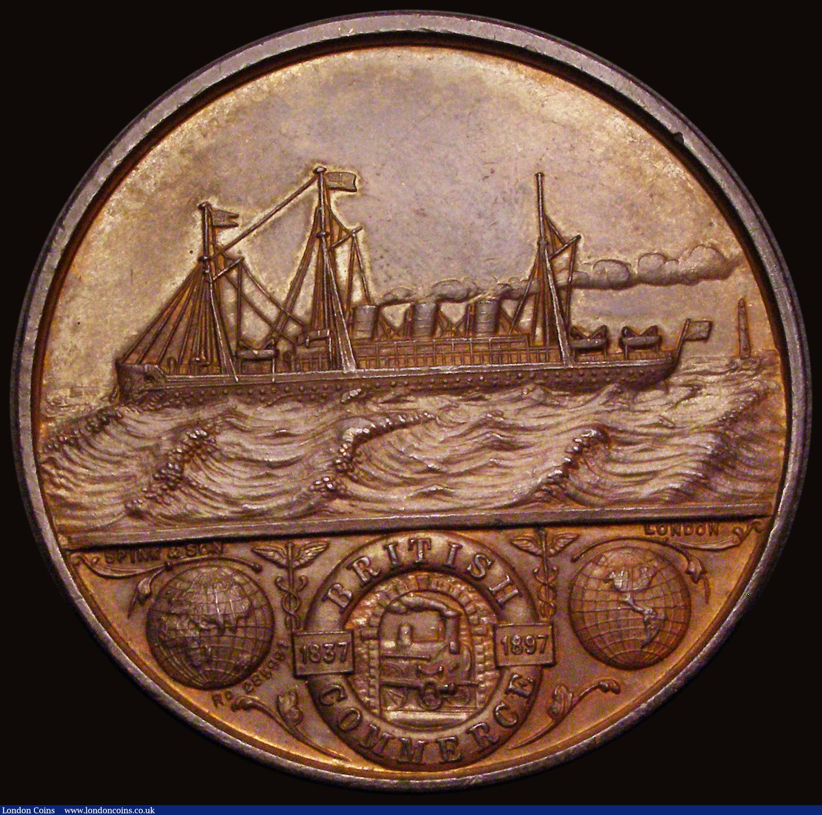 London Coins : A191 : Lot 797 : British Commerce 1837-1897 51mm Copper left facing crowned bust VICTORIA D.G. BRITT REGINA F D IND I...