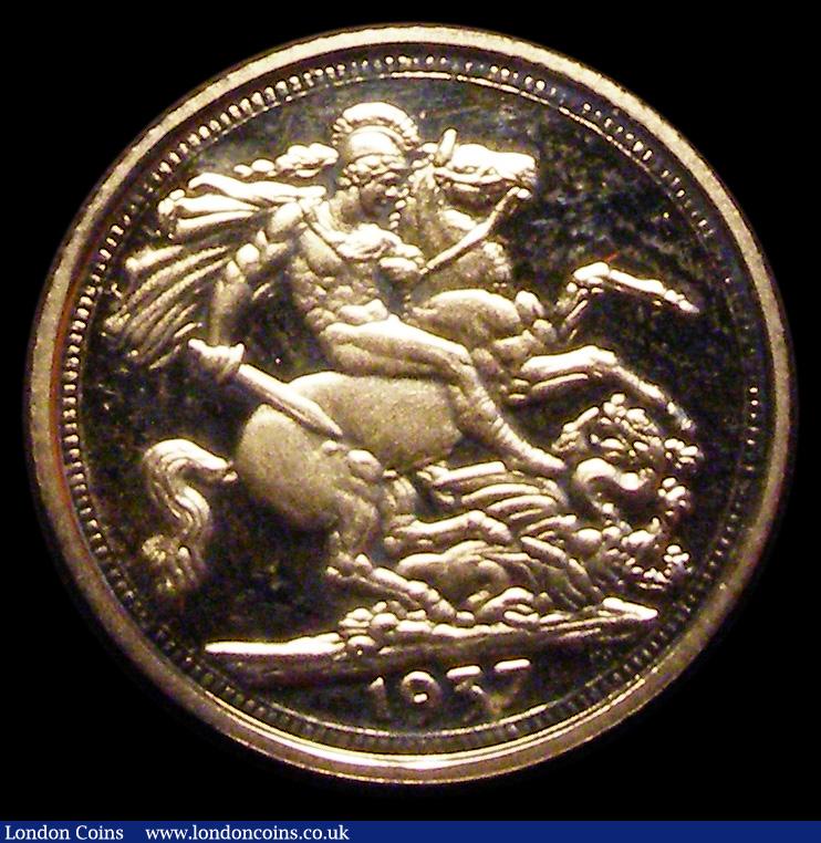 London Coins : A191 : Lot 867 : Fantasy Half Sovereign 1937 Obverse: Edward VIII facing left, Reverse: George and the Dragon, struck...