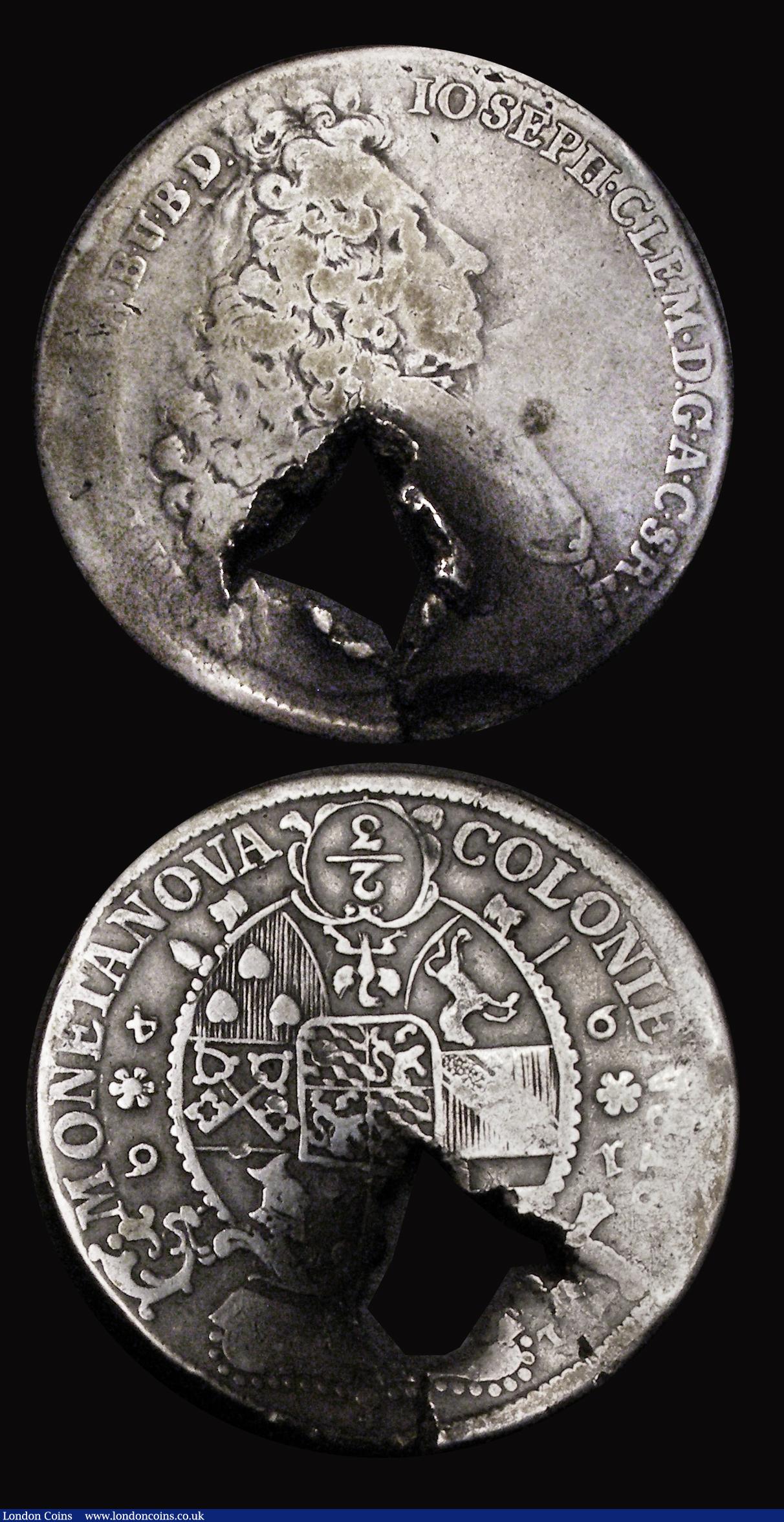 London Coins : A191 : Lot 889 : Austria Box Thaler 1665 Sigismund, along with a damaged German States 2/3 Thaler