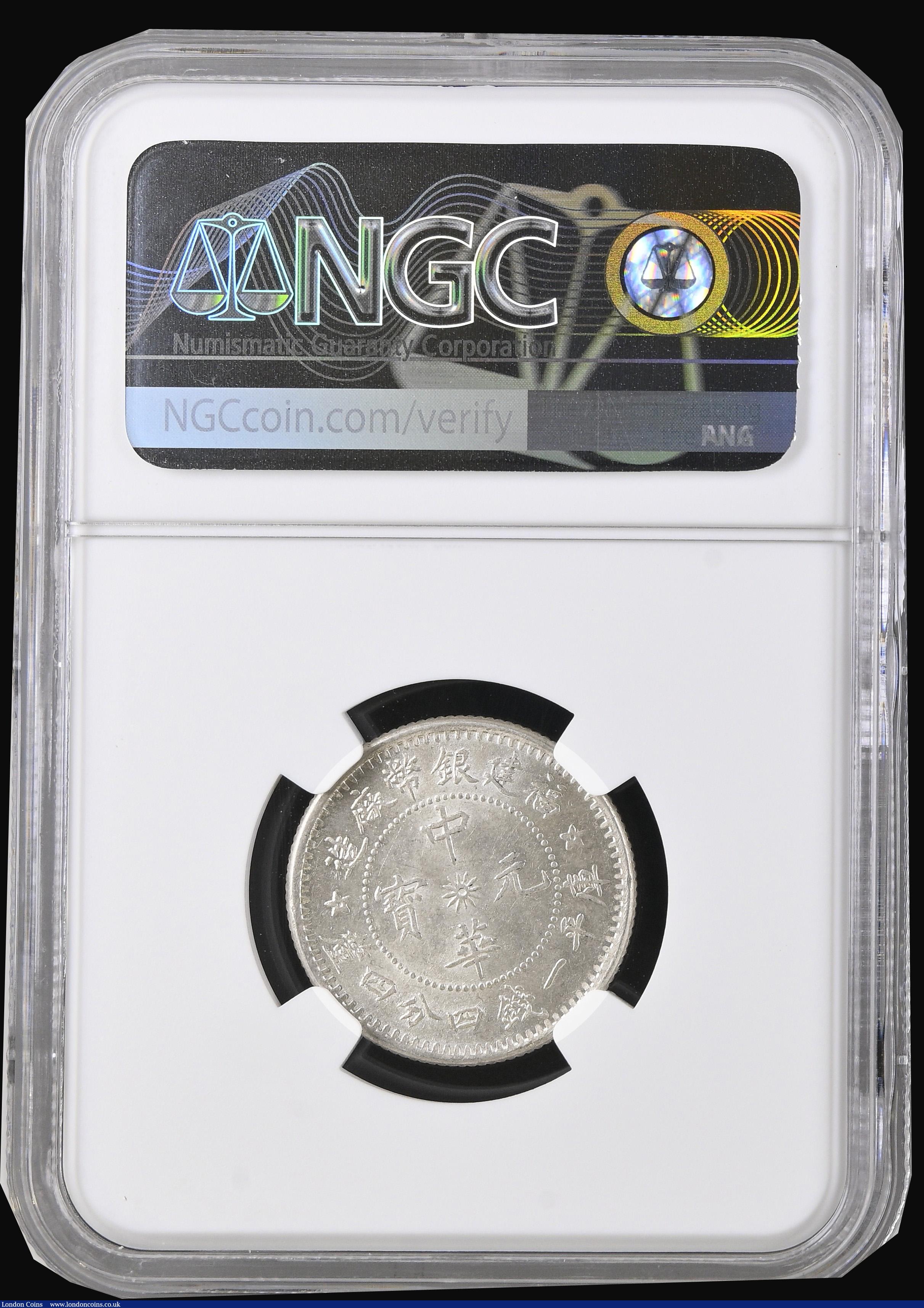 London Coins : A191 : Lot 914 : China - Fukien 20 Centa (1912-13) L&M 301 NGC MS62