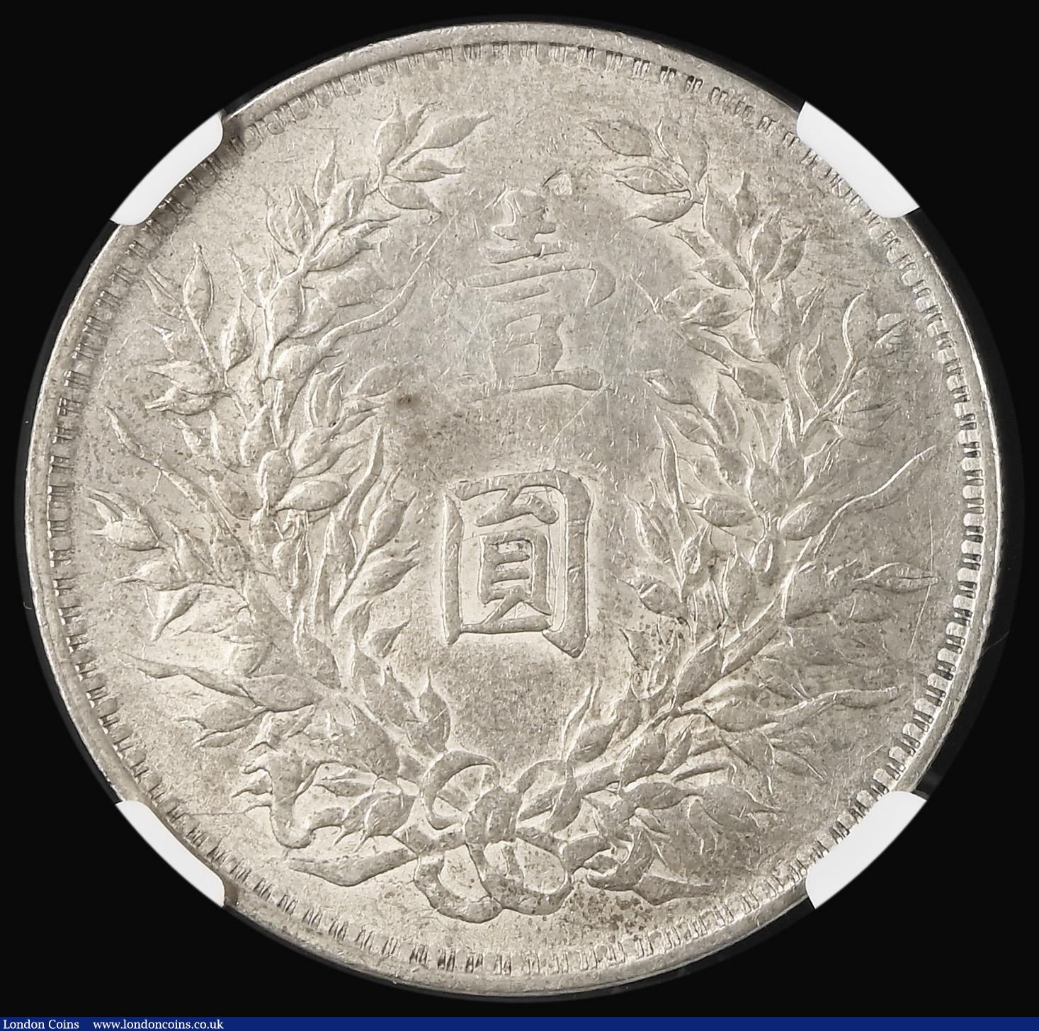London Coins : A191 : Lot 919 : China Dollar Yr 3 (1914) "Fat Man" L&M-63 NGC AU Details CHOPMARKED
