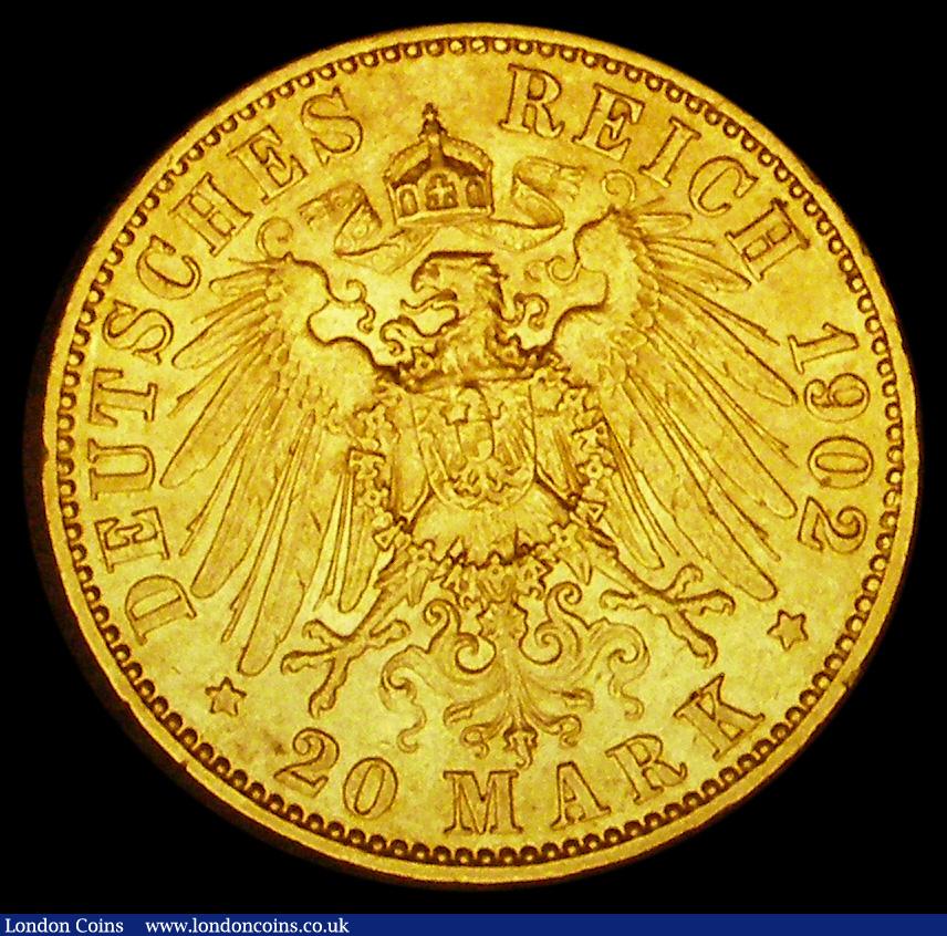 London Coins : A191 : Lot 949 : German States - Prussia 20 Marks 1902A EF