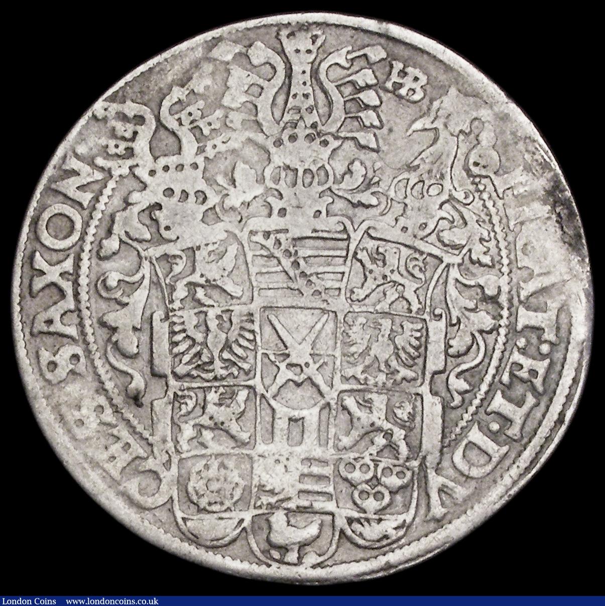 London Coins : A191 : Lot 955 : German States - Saxe-Old-Altenburg Thaler 1593 HB KM314 about VF once cleaned and with some smoothin...