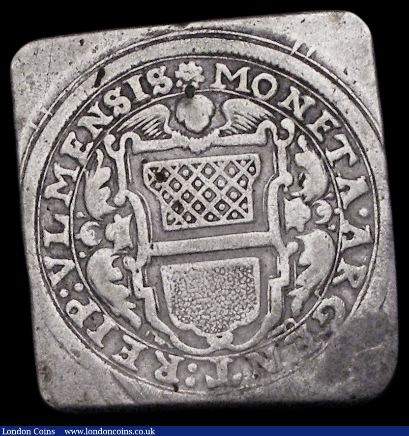 London Coins : A191 : Lot 959 : German States - Ulm Siege Coinage Gulden 1704 Klippe approaching VF