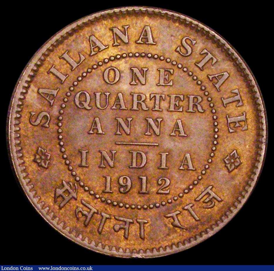London Coins : A191 : Lot 982 : India - Sailana State Quarter Anna 1912 Unc with subdued lustre