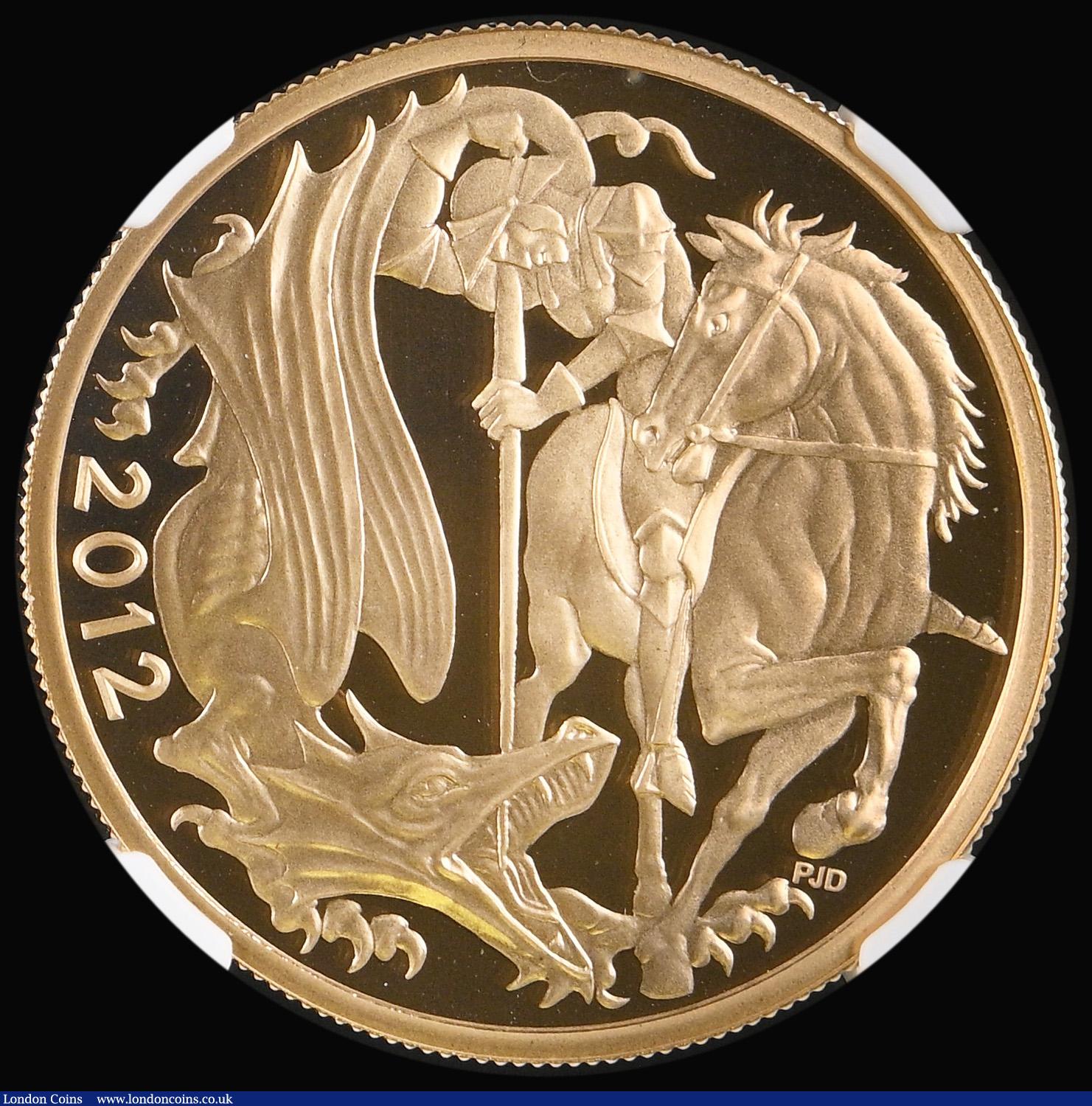 London Coins : A192 : Lot 1031 : Five Pounds 2012 Diamond Jubilee Gold Proof NGC PF70 ULTRA CAMEO desirable thus