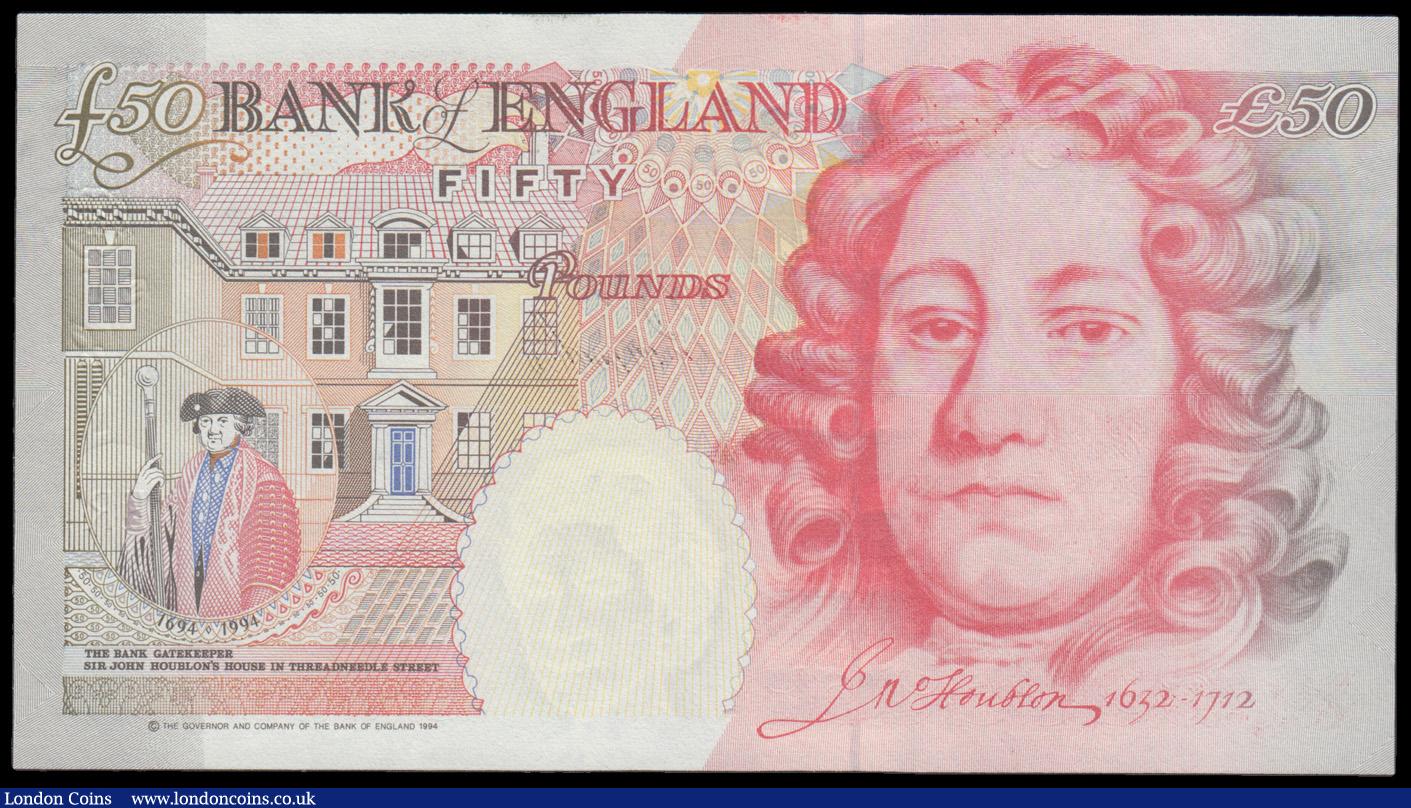 London Coins : A192 : Lot 108 : Fifty Pounds Kentfield B377 issued 1994 first run A01 004461, UNC