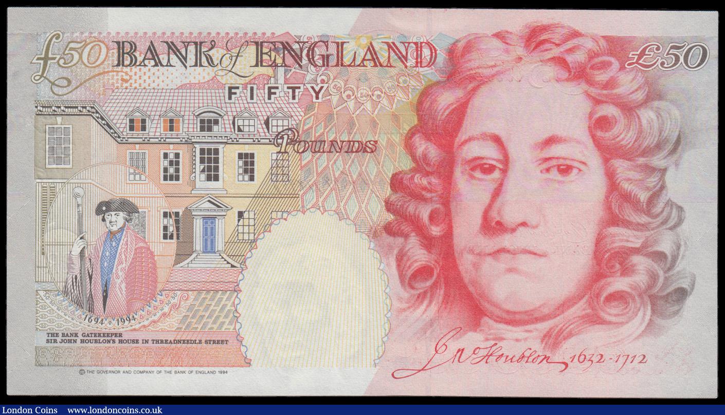 London Coins : A192 : Lot 109 : Fifty Pounds Kentfield B377 issued 1994 last special run H99 000336, UNC 