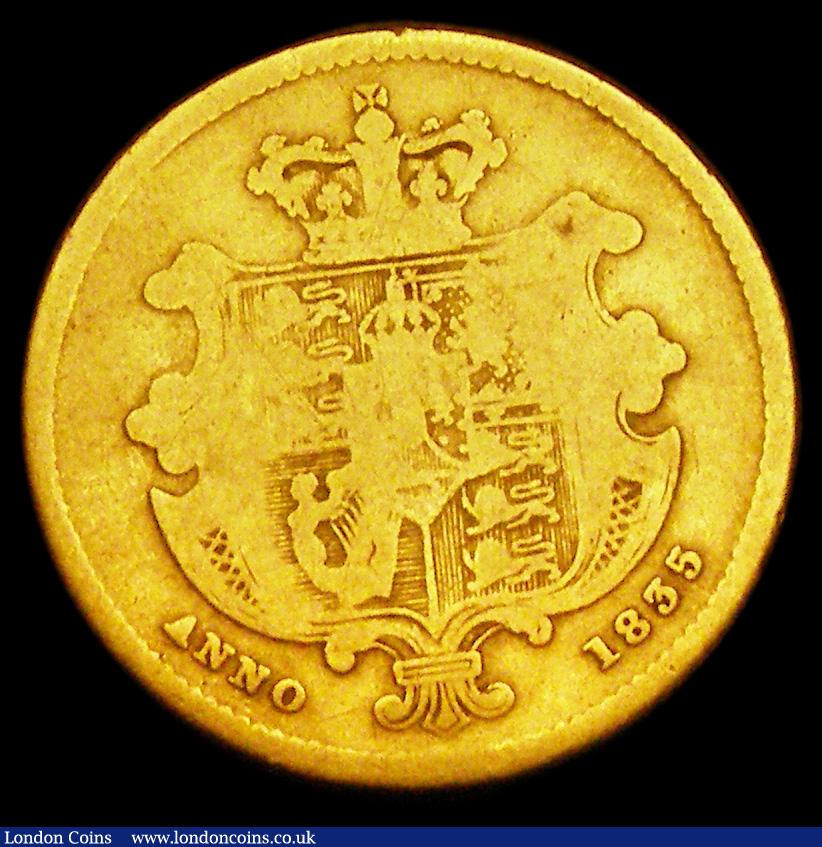 London Coins : A192 : Lot 1111 : Half Sovereign 1835 Marsh 411 near Fine/VG