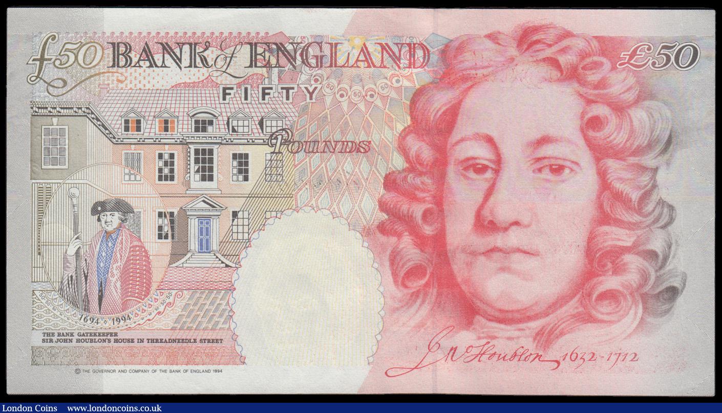 London Coins : A192 : Lot 113 : Fifty Pounds Kentfield Experimental Issue B378, A99 006483 EF