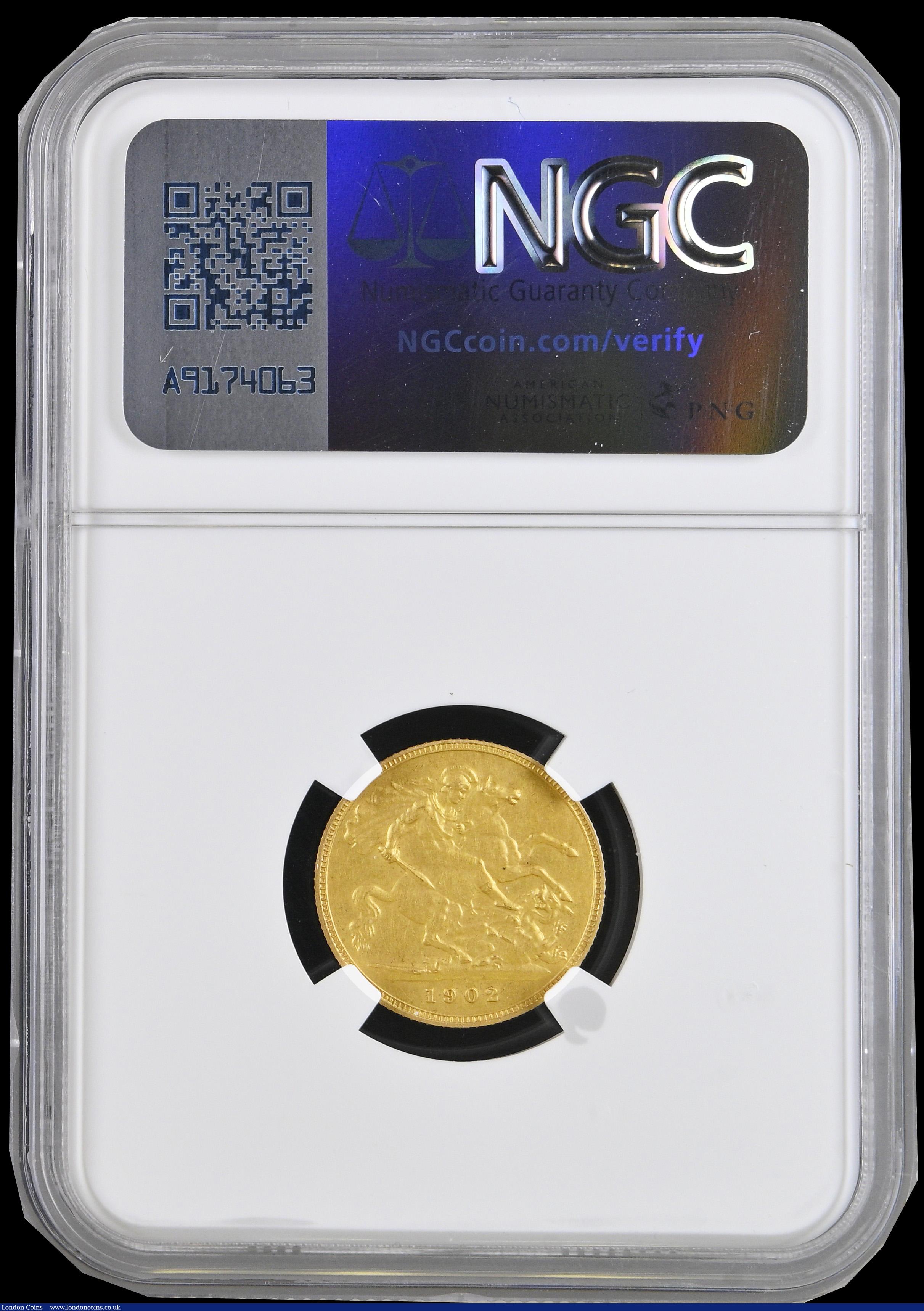 London Coins : A192 : Lot 1139 : Half Sovereign 1902 Matt Proof, Marsh 505A, S.3974A, NGC PF63 MATTE