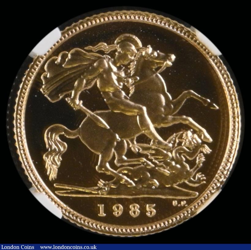 London Coins : A192 : Lot 1152 : Half Sovereign 1985 Gold Proof NGC PF70 ULTRA CAMEO desirable thus