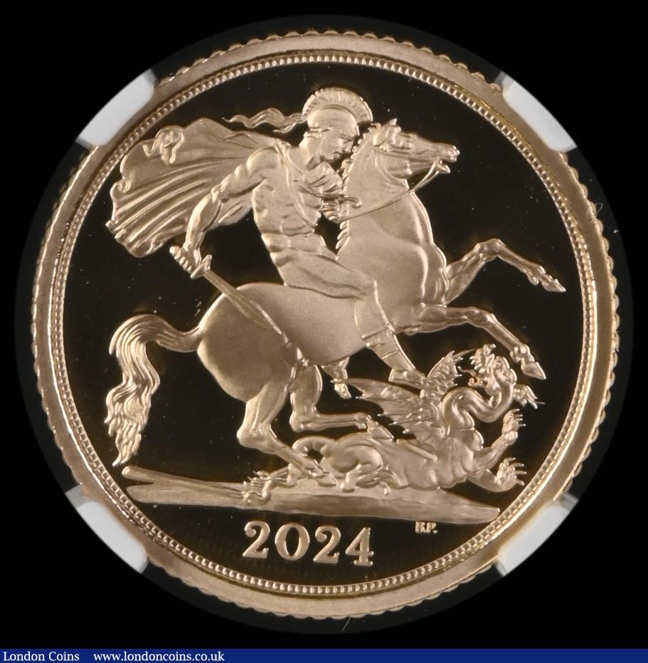 London Coins : A192 : Lot 1156 : Half Sovereign 2024 Gold Proof NGC  PF70 First Day of Issue GEM Proof