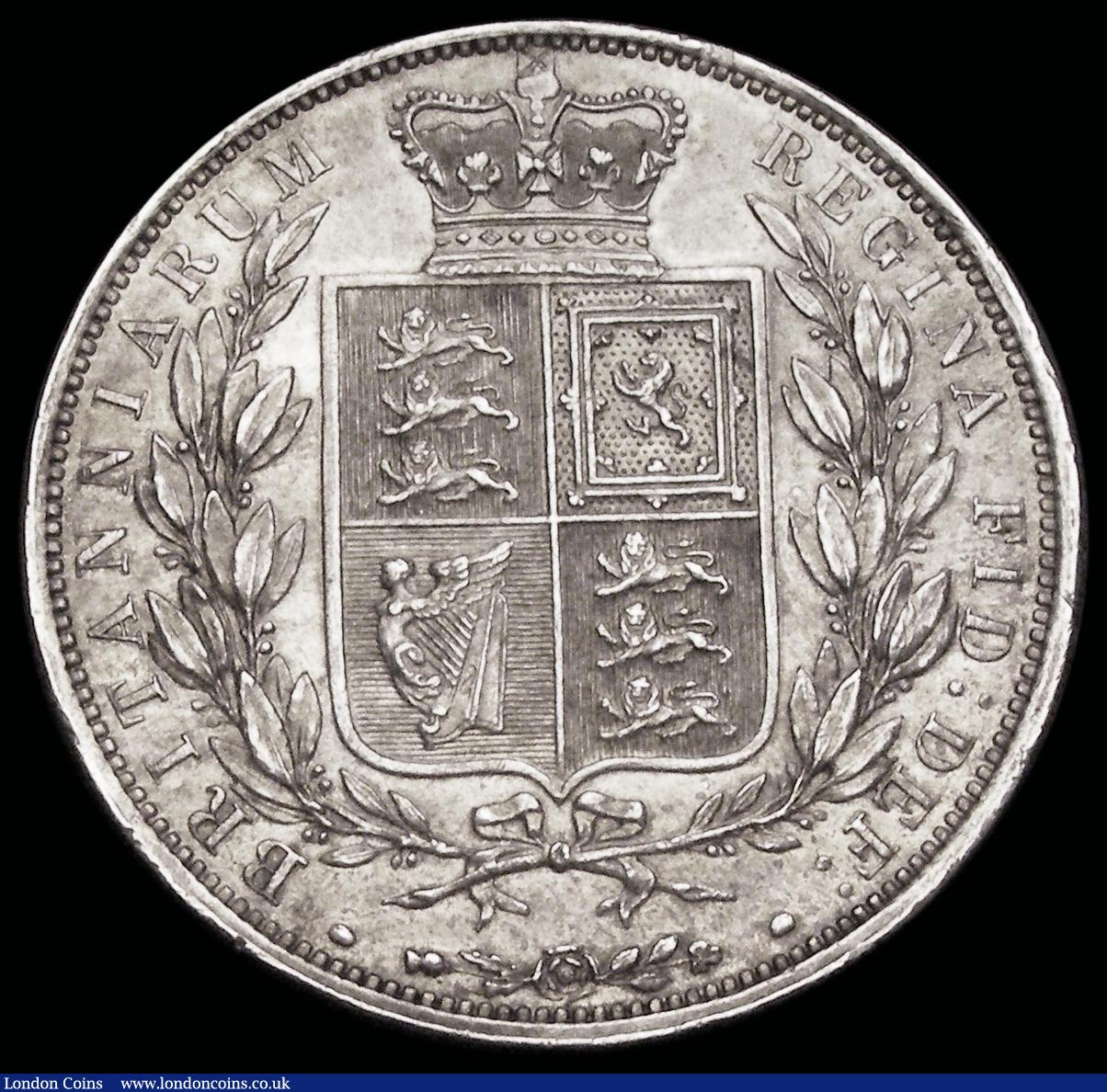 London Coins : A192 : Lot 1203 : Halfcrown 1884 ESC 712, Bull 2764 AU with a small edge nick below the date, once cleaned now retoned