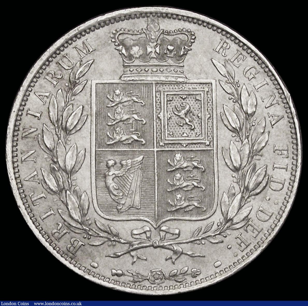 London Coins : A192 : Lot 1204 : Halfcrown 1885 ESC 713, Bull 2765 EF with a light grey tone, the obverse with some hairlines