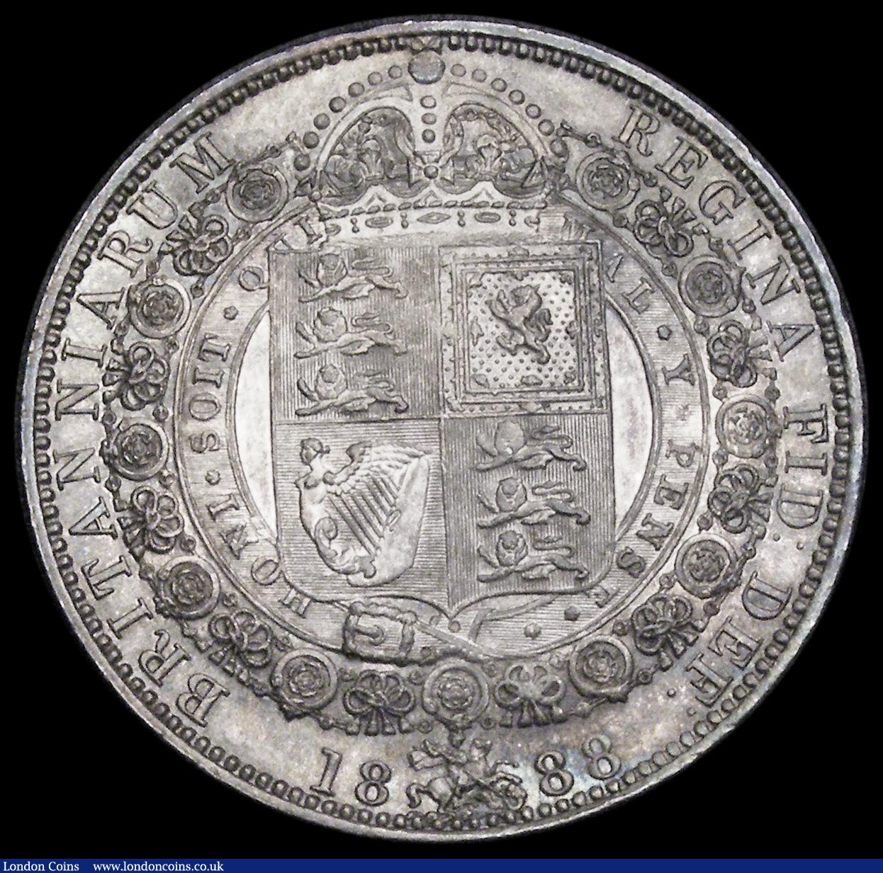 London Coins : A192 : Lot 1209 : Halfcrown 1888 ESC 721, Bull 2773 AU
