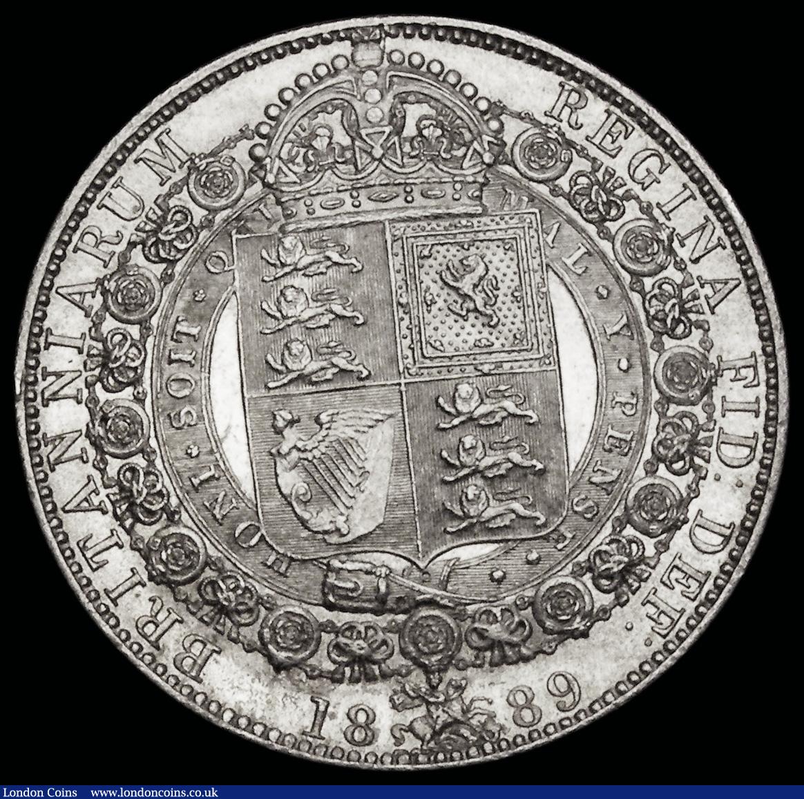 London Coins : A192 : Lot 1211 : Halfcrown 1889 ESC 722, Bull 2774 AU/UNC