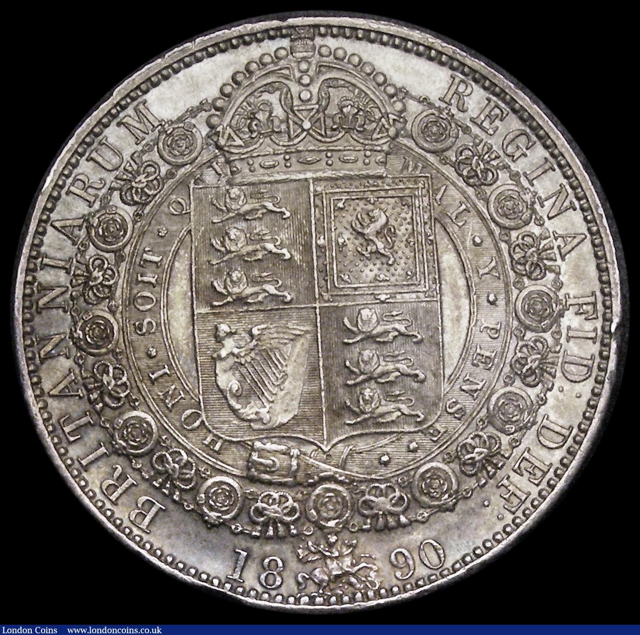 London Coins : A192 : Lot 1212 : Halfcrown 1890 ESC 723, Bull 2775 EF/AU