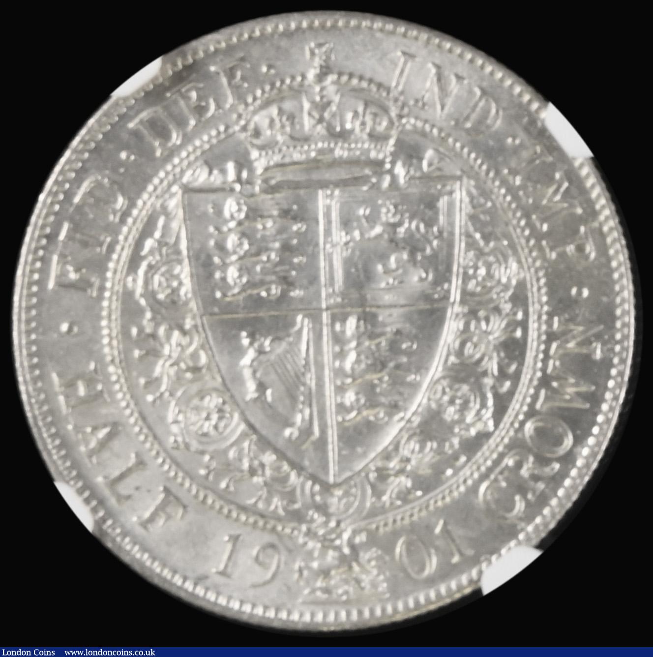 London Coins : A192 : Lot 1229 : Halfcrown 1901 ESC 735, Bull 2787 NGC MS62