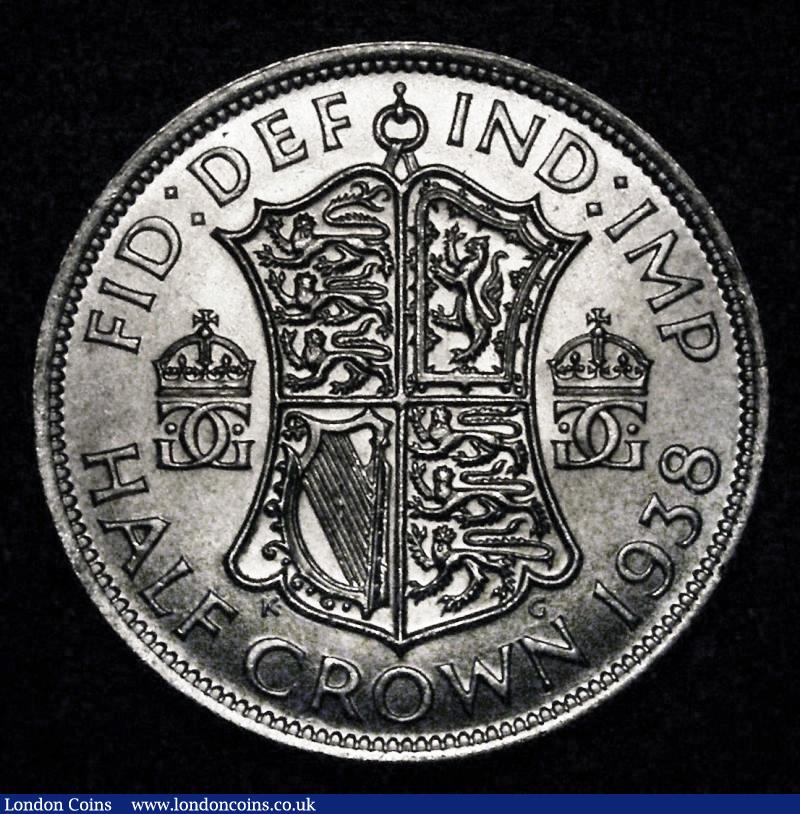 London Coins : A192 : Lot 1245 : Halfcrown 1938 ESC 788, Bull 4037 Choice and Lustrous UNC and graded 85 by CGS the key date of Georg...