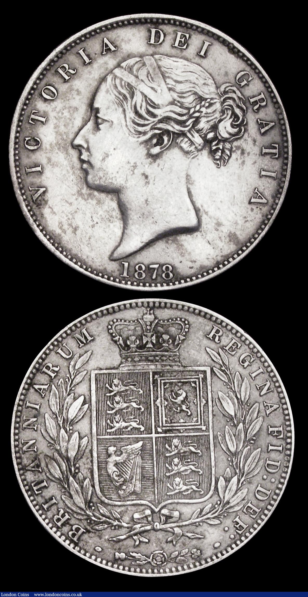London Coins : A192 : Lot 1249 : Halfcrowns (2) 1824 and 1878 both EF details and both cleaned