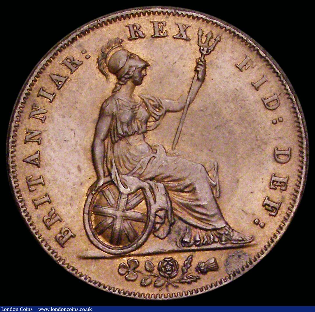 London Coins : A192 : Lot 1267 : Halfpenny 1826 Peck 1433 EF or better with hints of lustre