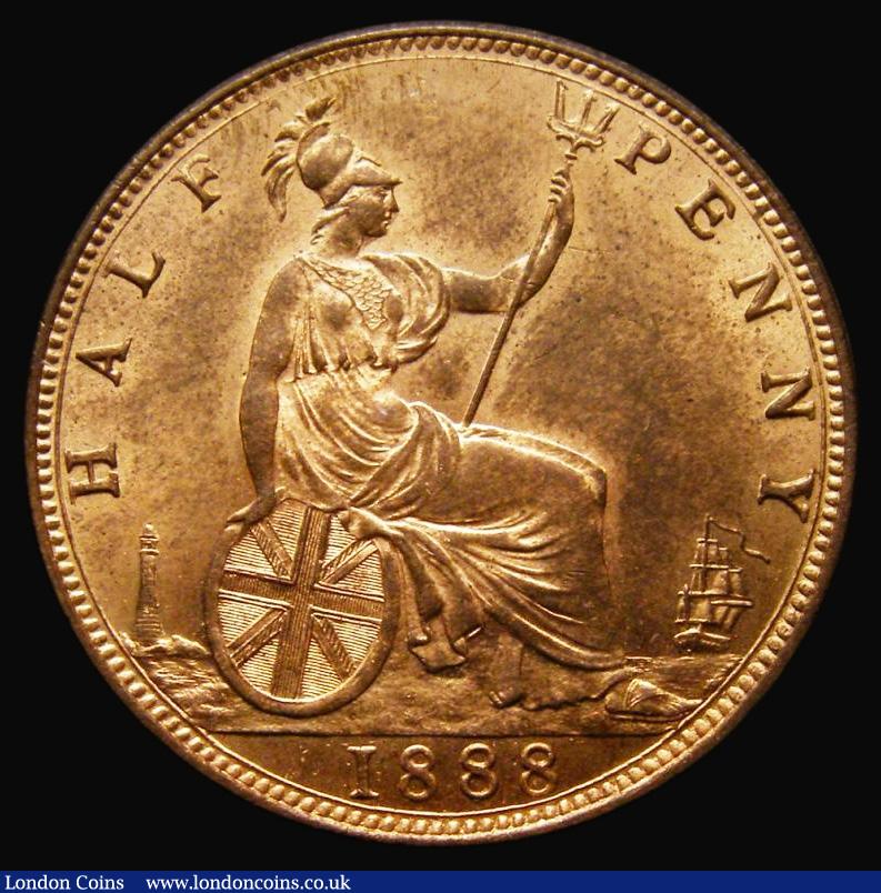 London Coins : A192 : Lot 1281 : Halfpenny 1888 Freeman 359 Lustrous Unc and graded CGS 82