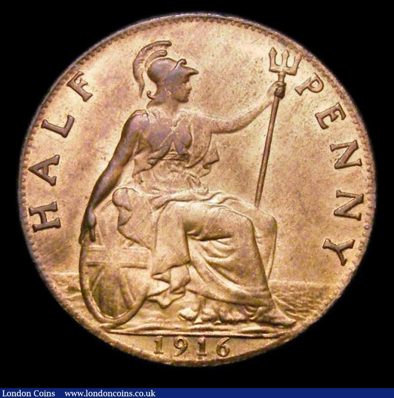 London Coins : A192 : Lot 1287 : Halfpenny 1916 Freeman 395 dies 1+A, UNC with around 80% lustre, in an LCGS holder and graded LCGS 8...