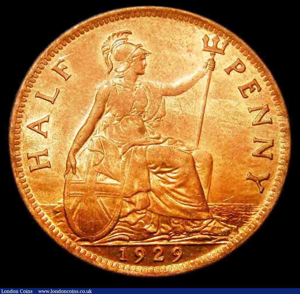 London Coins : A192 : Lot 1288 : Halfpenny 1929 Freeman 412 Lustrous Unc and graded 80 by CGS and in their holder