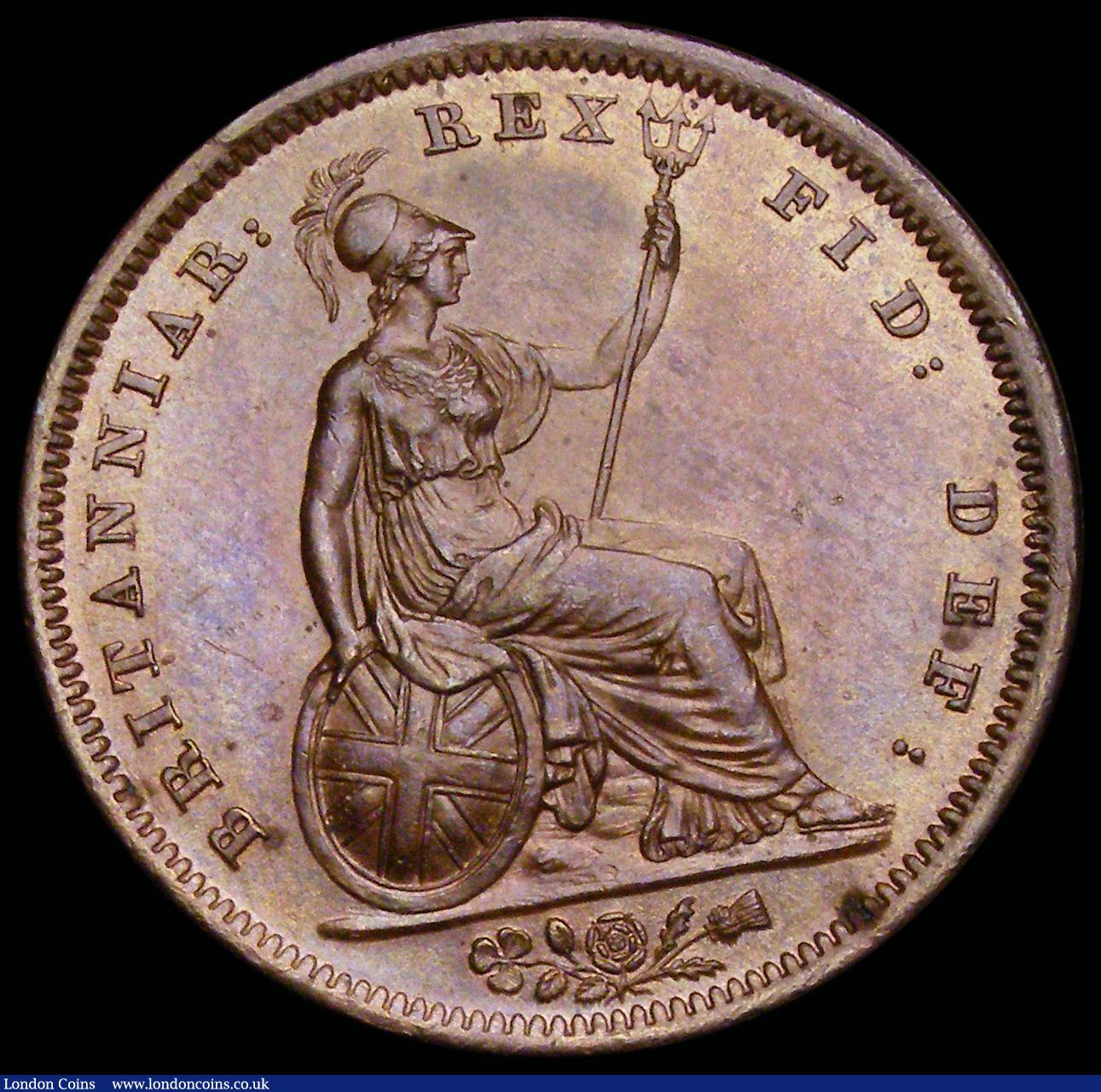 London Coins : A192 : Lot 1339 : Penny 1825 Peck 1420 GEF/EF with a touch of verdigris reverse rim