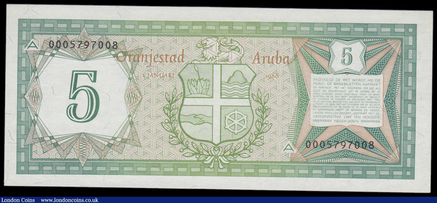 London Coins : A192 : Lot 136 : Aruba 5 Florin 1.1.1986 Pick 1 Unc
