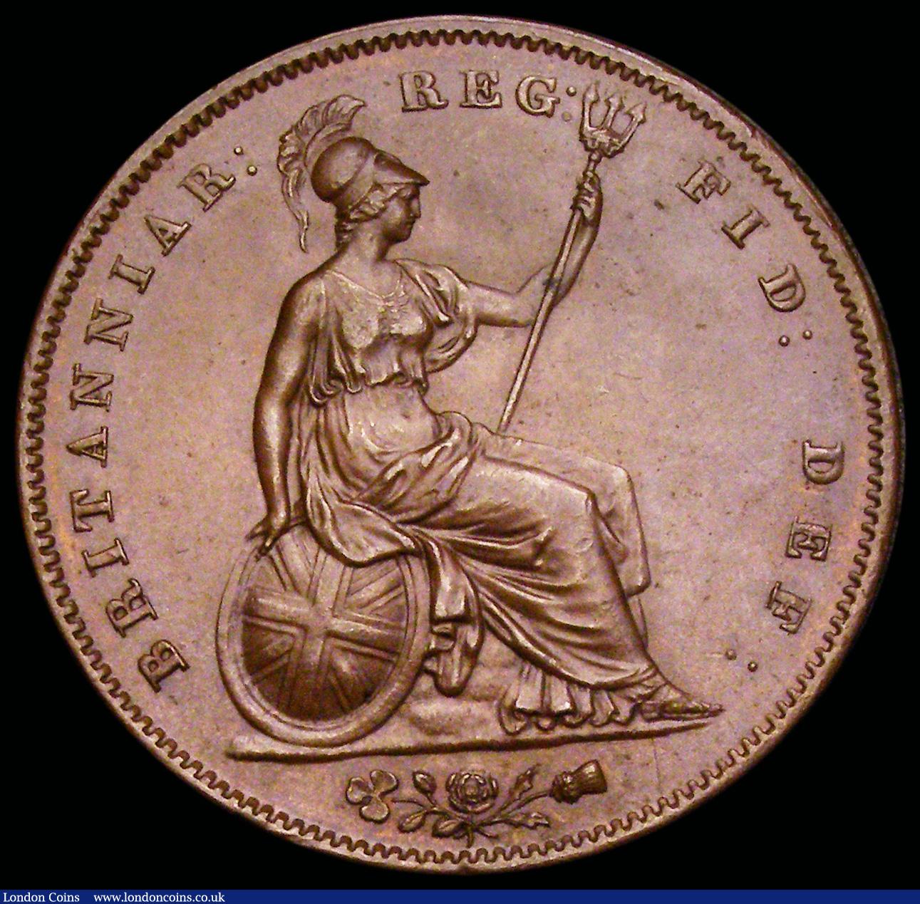 London Coins : A192 : Lot 1365 : Penny 1848 8 over 7 Peck 1495 Chocolate AU