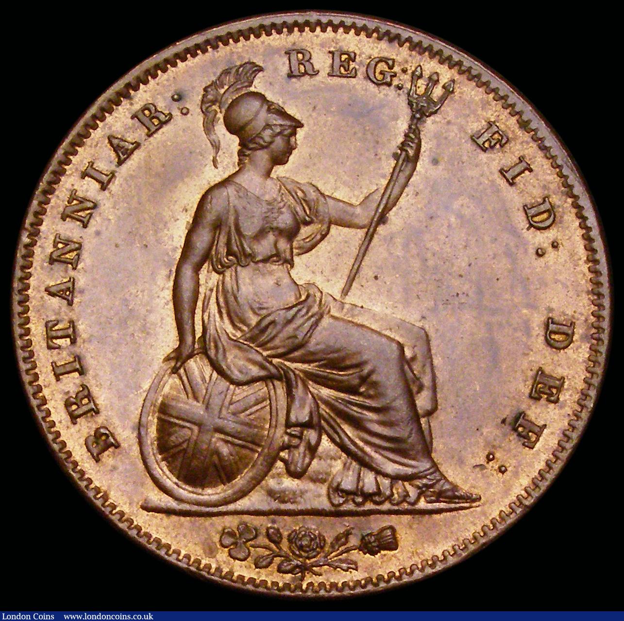 London Coins : A192 : Lot 1367 : Penny 1848 Plain date Peck 1496 Unc with good subdued lustre perhaps once lightly cleaned