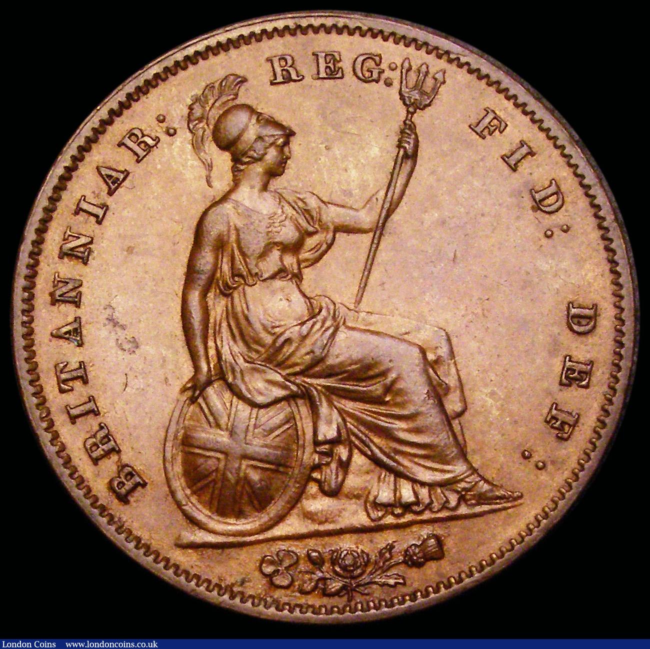 London Coins : A192 : Lot 1370 : Penny 1851 with Far Colon after DEF Peck 1498 EF but once lightly cleaned or dipped in olive oil or ...