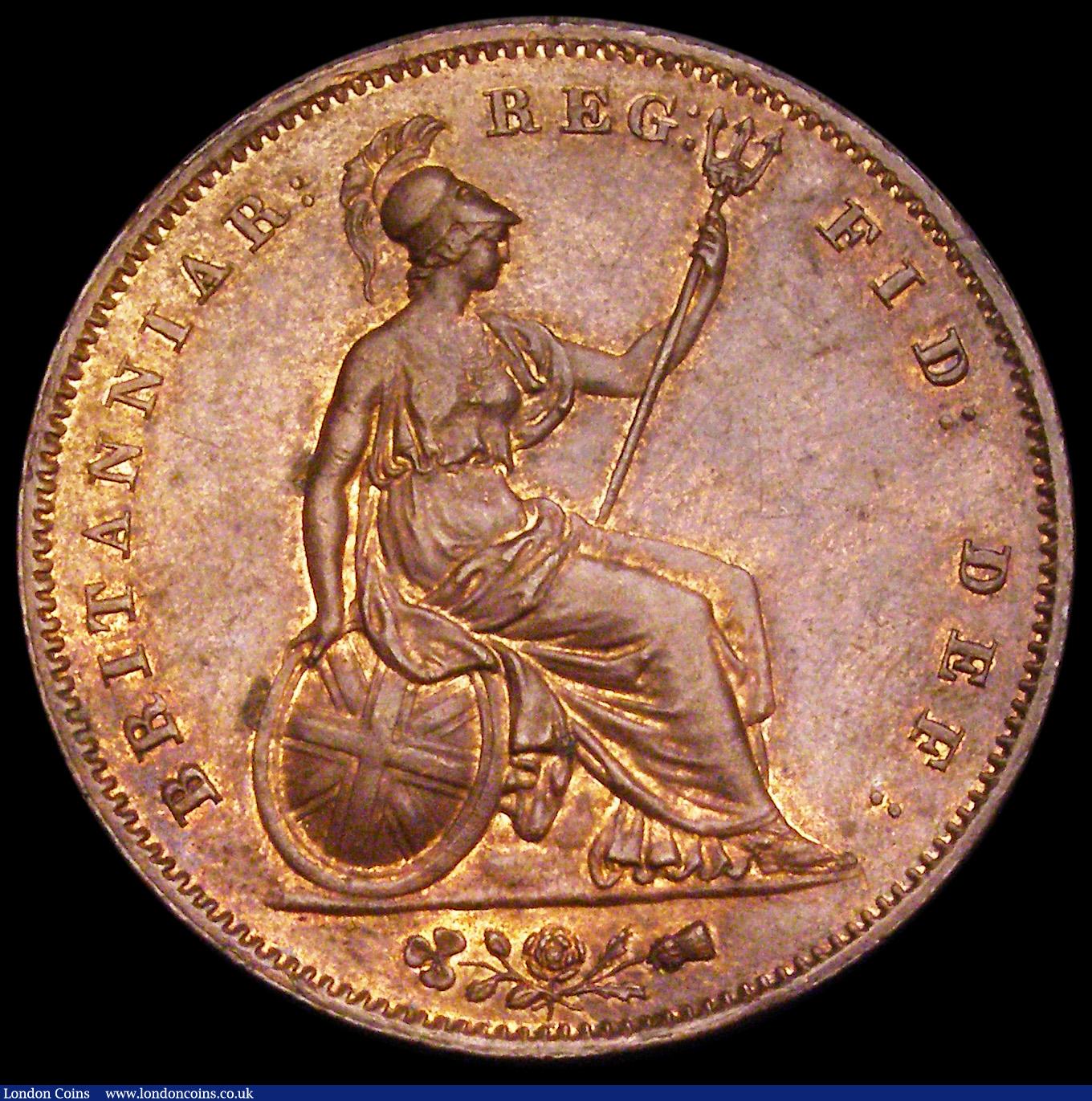 London Coins : A192 : Lot 1372 : Penny 1853 Ornamental Trident Peck 1500 AUNC/GEF with underlying lustre