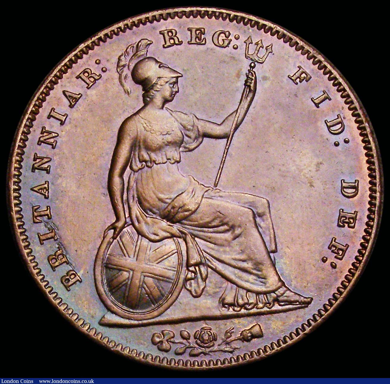 London Coins : A192 : Lot 1384 : Penny 1856 Plain Trident, Peck 1510 GEF/EF subdued lustre obverse the reverse perhaps once lightly c...