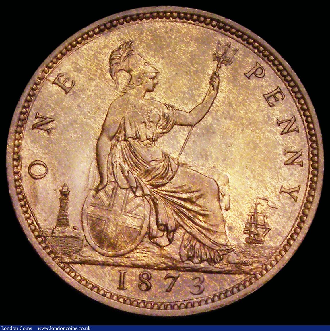 London Coins : A192 : Lot 1414 : Penny 1873 Freeman 64 dies 6+G AU