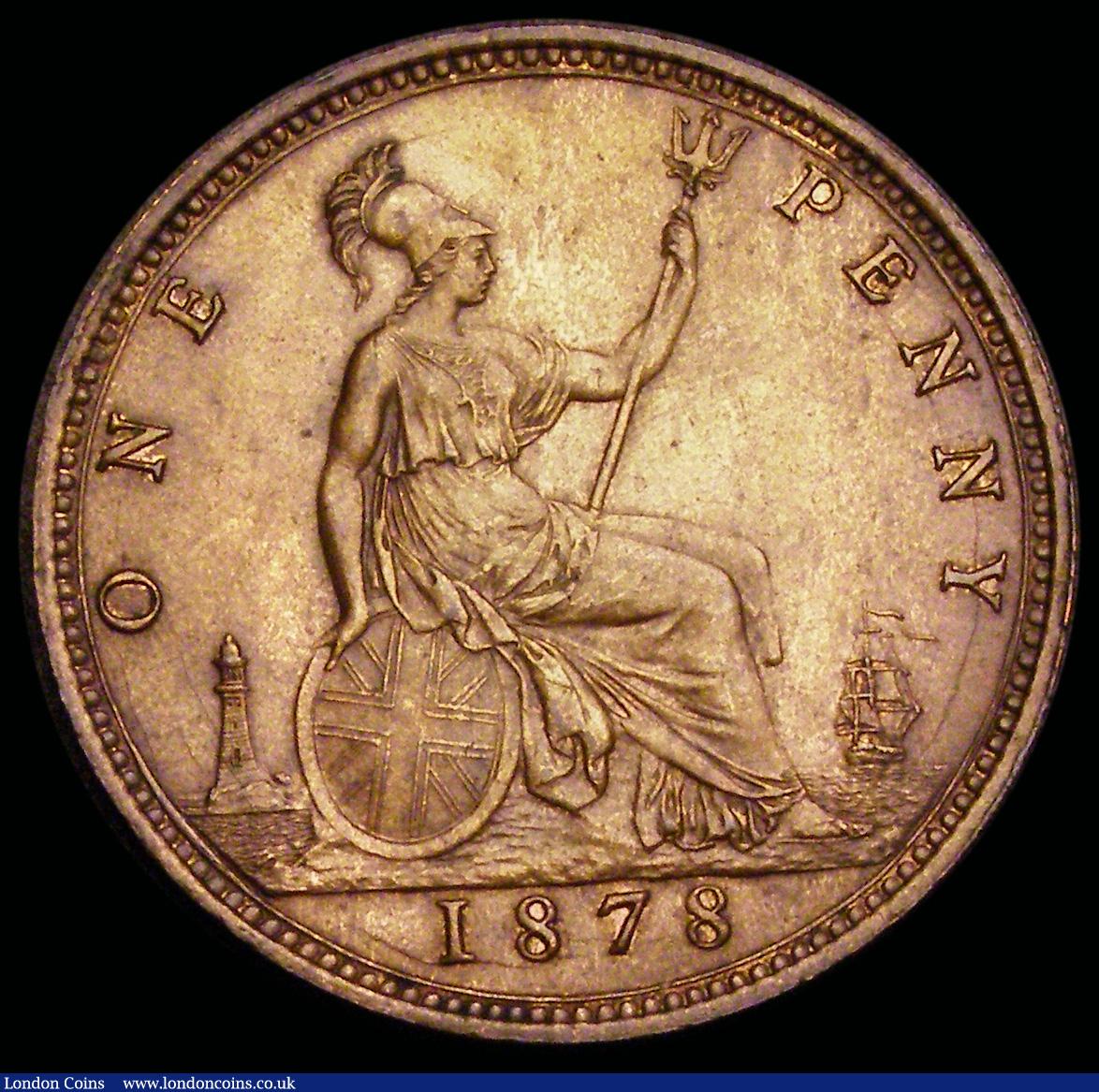 London Coins : A192 : Lot 1422 : Penny 1878 Freeman 94 dies 8+J EF