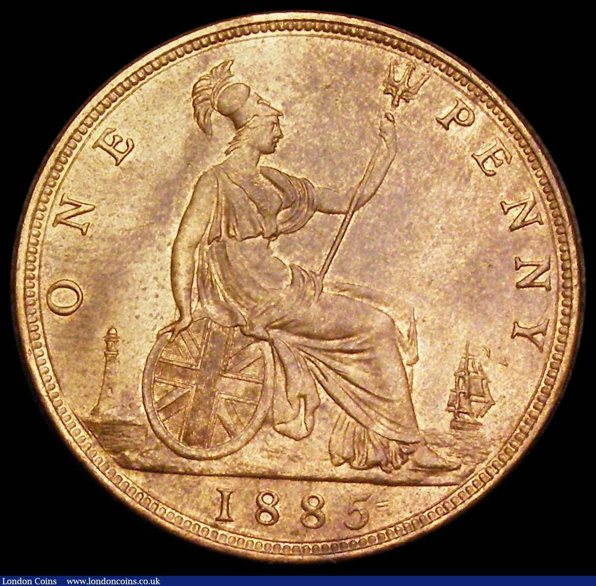 London Coins : A192 : Lot 1434 : Penny 1885 Freeman 121 dies 12+N Lustrous UNC