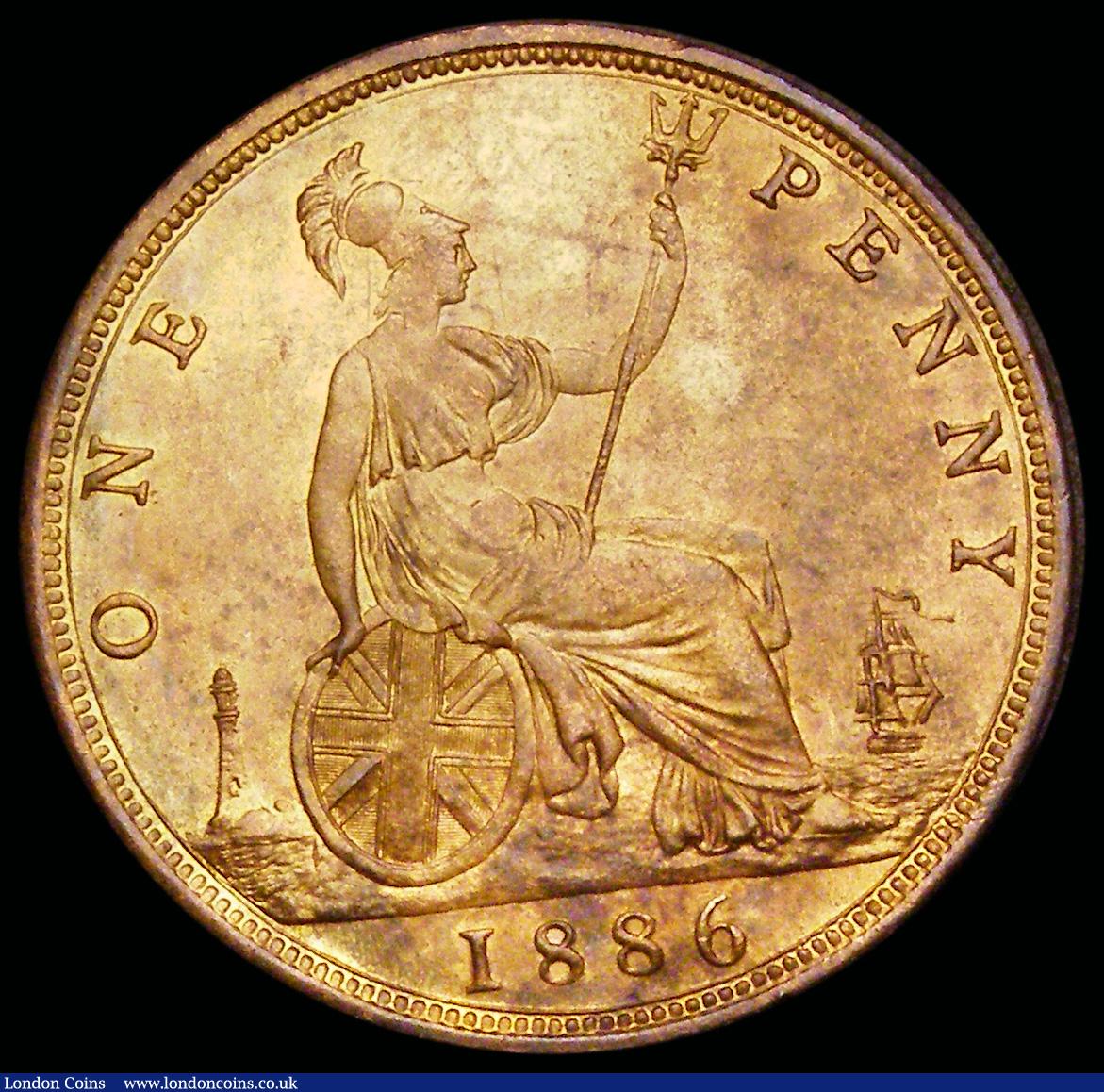 London Coins : A192 : Lot 1435 : Penny 1886 Freeman 123 dies 12+N UNC once cleaned
