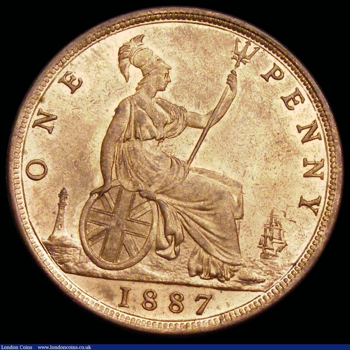 London Coins : A192 : Lot 1437 : Penny 1887 Freeman 125 dies 12+N UNC with good lustre