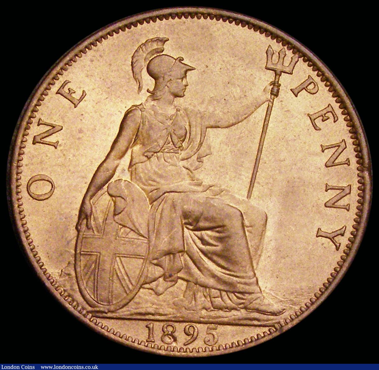 London Coins : A192 : Lot 1446 : Penny 1895 Freeman 141 dies 1+B UNC with good lustre