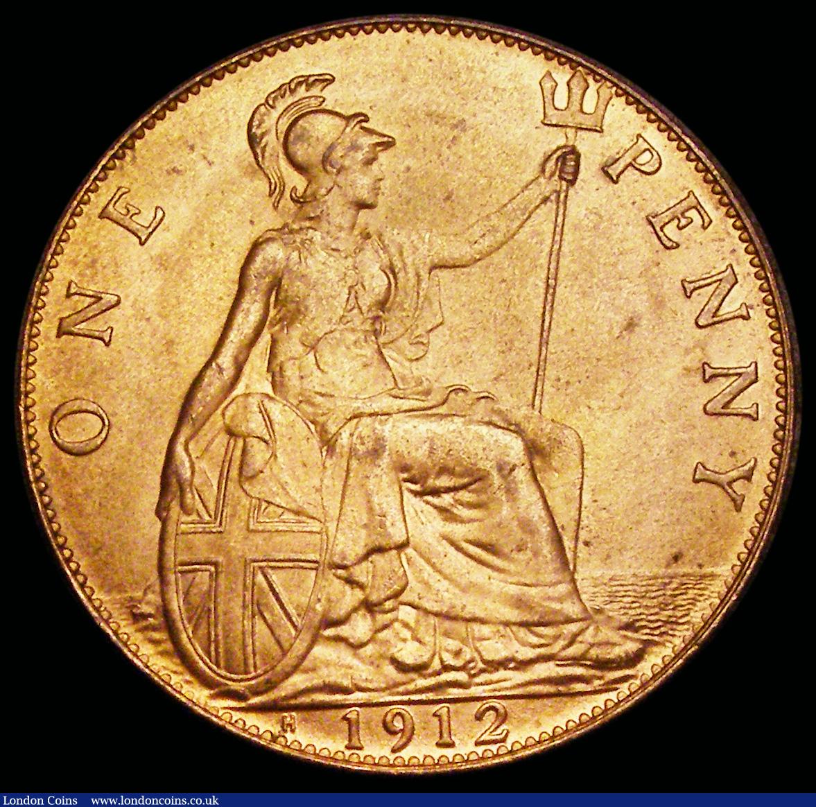 London Coins : A192 : Lot 1470 : Penny 1912H Freeman 173 dies 1+A Unc with virtually full lustre, hard to find in this choice grade