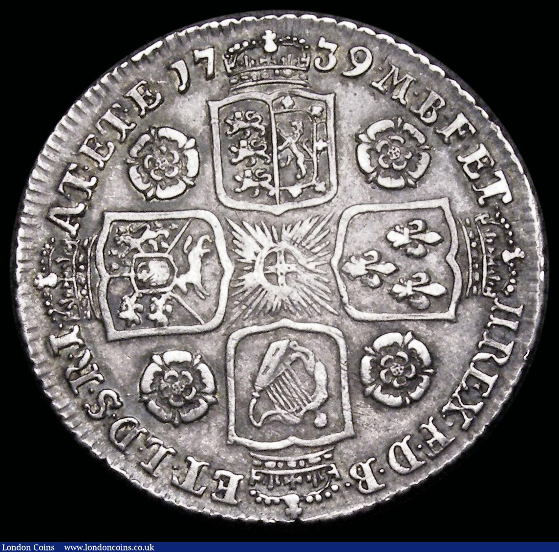 London Coins : A192 : Lot 1512 : Shilling 1739 Roses ESC 1201 VF
